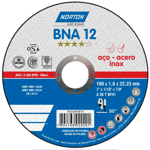 Disco de corte para metal 7" x 1/16" x 7/8