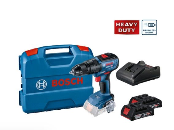 TALADRO ATORNILLADOR PERCUTOR BOSCH GSB 18V-50 18V 2 BAT. 2AH MP
